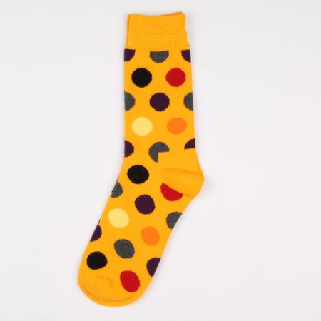 round blocks custom dress socks unisex-orange