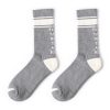 stripe sock private label terry sports socks men-grey