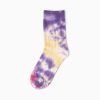 stripe tie dye custom dress socks-purple