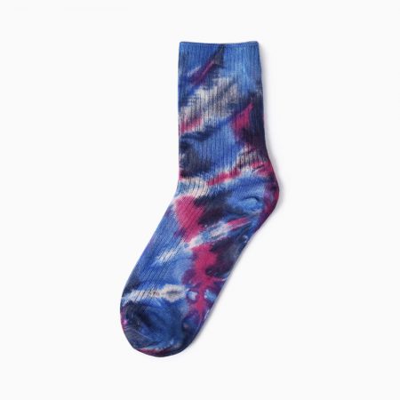 tie dye private label dress socks -blue