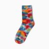 tie dye private label dress socks -orange red